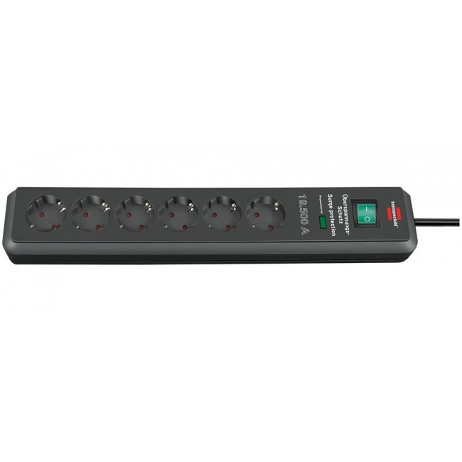 Brennenstuhl 1159540366 power extension 2 m 6 AC outlet(s) Black