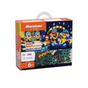 MARIOINEX Mini Waffle City Bank Robbery Building Blocks, 148 pieces