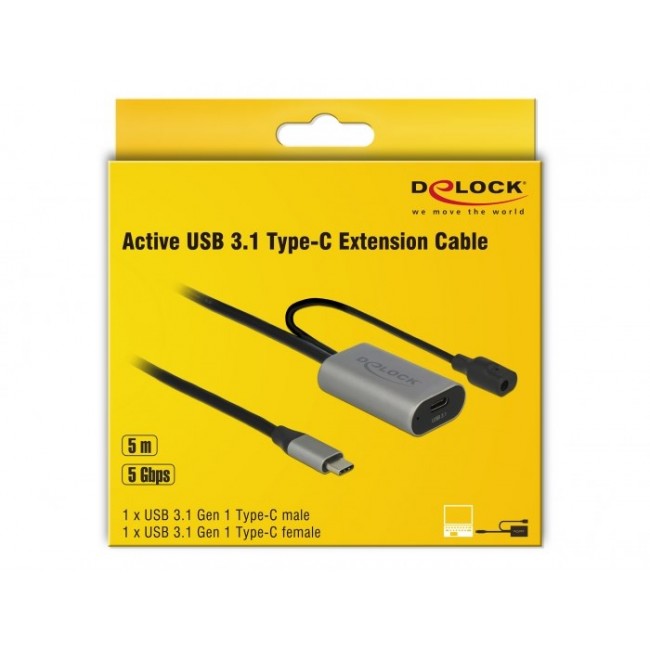 DeLOCK 85392 USB cable USB 3.2 Gen 1 (3.1 Gen 1) 5 m USB C Black, Grey