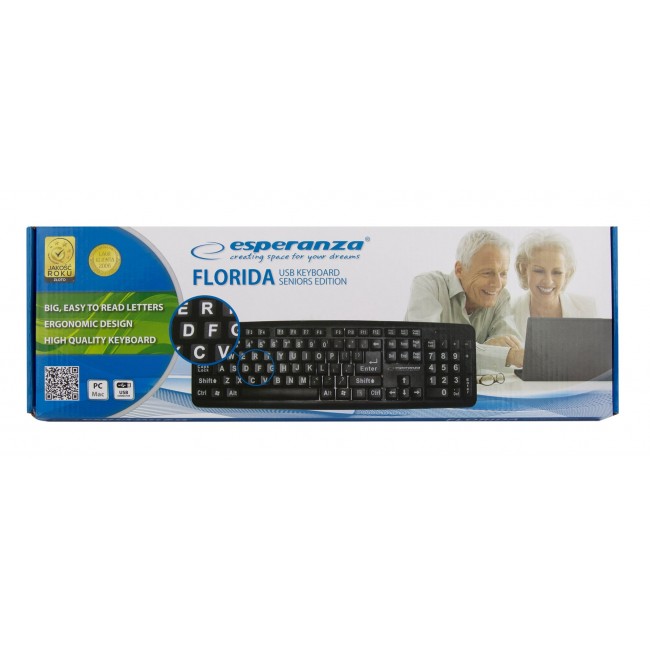 Esperanza EK129 keyboard USB QWERTY UK English Black