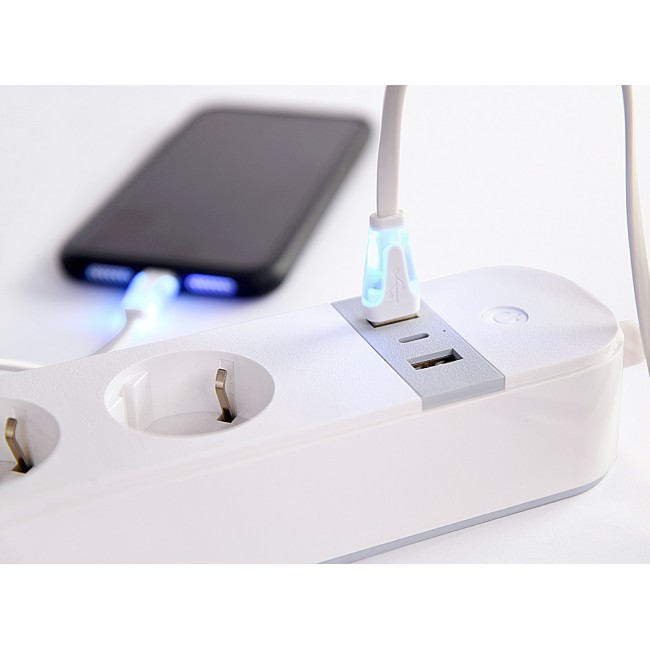 Gembird TSL-PS-S4U-01-W Smart power strip 4 AC outlet(s) Type E 1.5 m 3 3880 W White