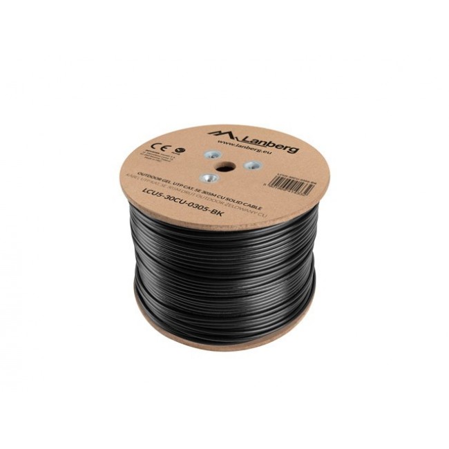 Lanberg LCU5-30CU-0305-BK networking cable Black 305 m Cat5e U/UTP (UTP) Lanberg LCU5-30CU-0305-BK networking cable Black 305 m Cat5e U/UTP (UTP)