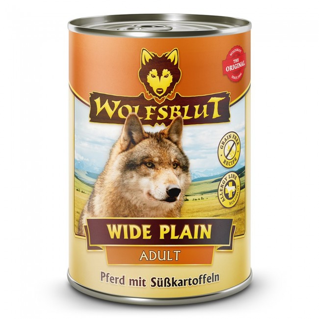WOLFSBLUT Wide Plain Horse meat with sweet potatoes - wet dog food - 395g