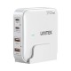 GaN network charger - Unitek P1228AWH01-EU | 70W 2x USB-C 2x USB-A