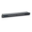Equip 16-Port Cat.6 Shielded Patch Panel, Black Equip 16-Port Cat.6 Shielded Patch Panel, Black