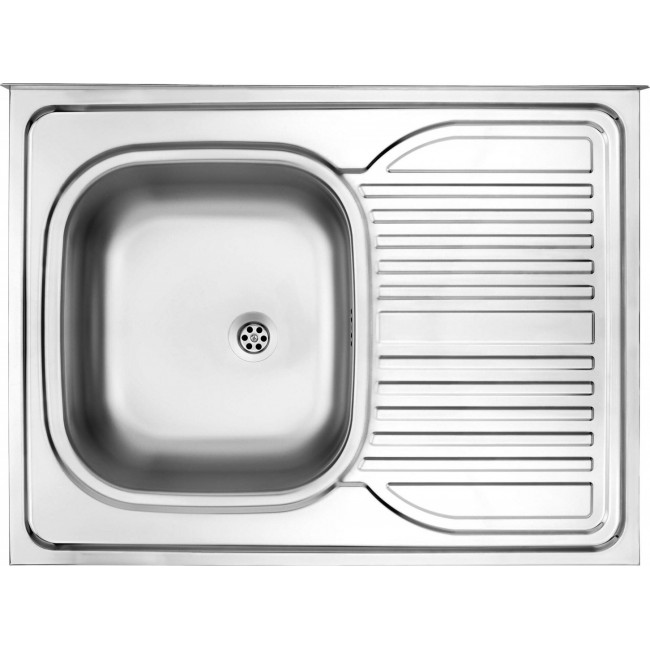 1-bowl steel sink with drainer on the right side - overlay