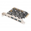 Digitus PCIe card 2x USB-C + 3x USB A