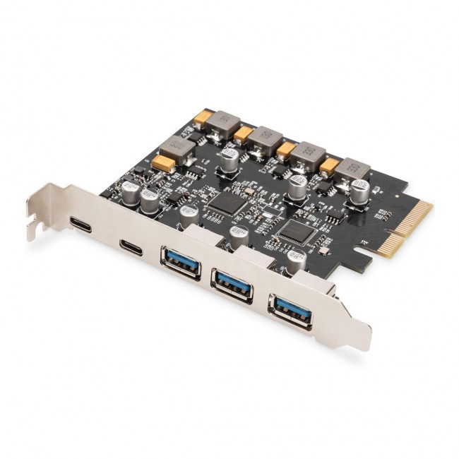 Digitus PCIe card 2x USB-C + 3x USB A
