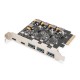 Digitus PCIe card 2x USB-C + 3x USB A