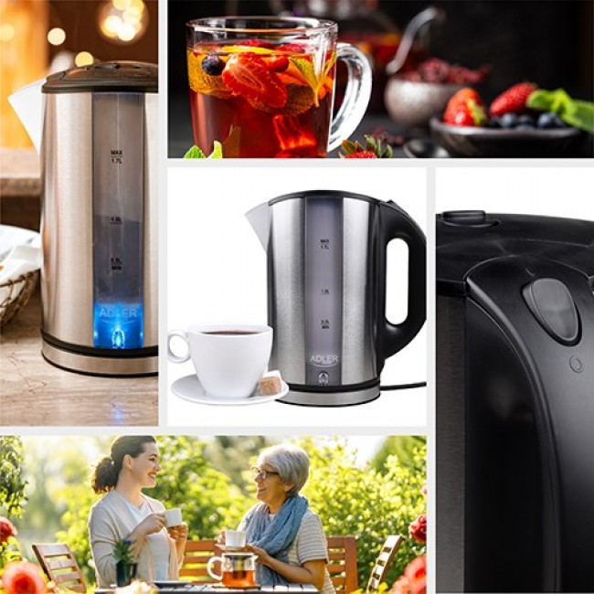 Adler AD 1216 electric kettle 1.7 L Black,Silver 2200 W Adler AD 1216 electric kettle 1.7 L Black,Silver 2200 W