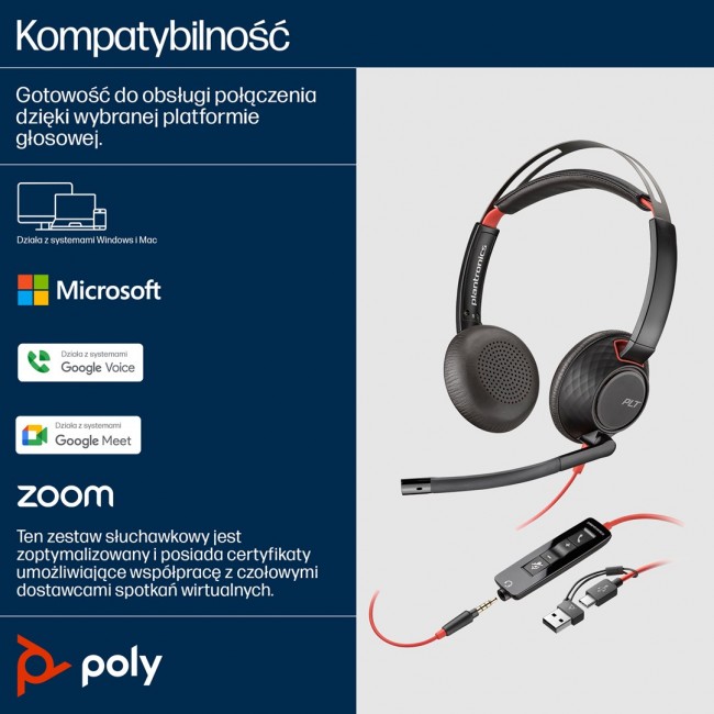 Poly Blackwire 5220 USB-C zertifiziert f r Skype/MS Teams