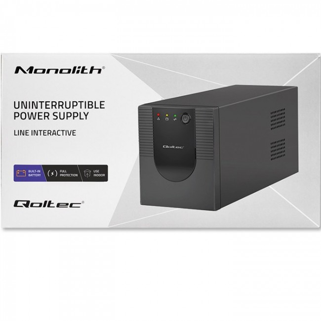 Qoltec 53777 uninterruptible power supply (UPS) Line-Interactive 2 kVA 1200 W 4 AC outlet(s)
