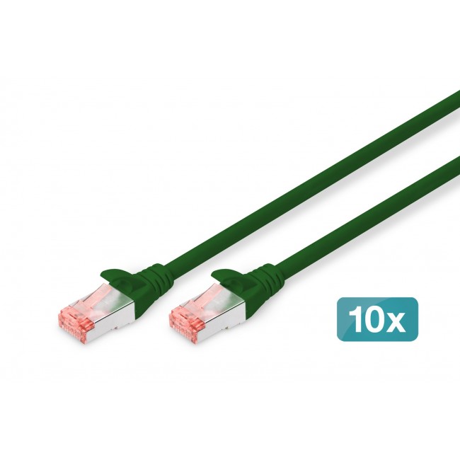 Digitus CAT 6 S/FTP patch cable, 10 pieces Digitus CAT 6 S/FTP patch cable, 10 pieces