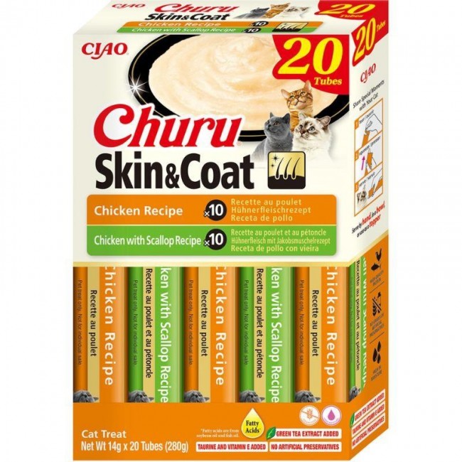 INABA Skin&Coat Chicken - cat treats - 20x14g
