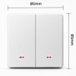 Qoltec 52706 Smart 2-Gang Light Switch | Wi-Fi | Timer | Tuya | Smart life | White