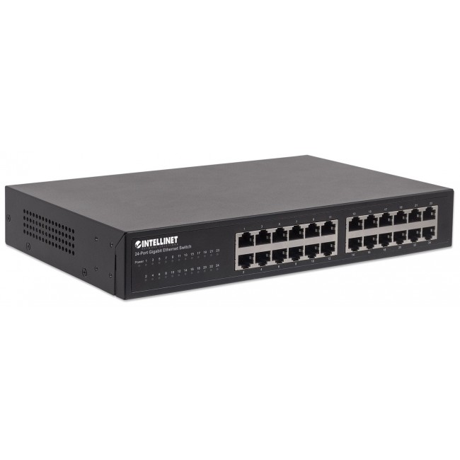 Intellinet 24-Port Gigabit Ethernet Switch, 24 x 10/100/1000 Mbit/s RJ45-Ports, IEEE 802.3az (Energy Efficient Ethernet), Desktop, 19 Intellinet 24-Port Gigabit Ethernet Switch, 24 x 10/100/1000 Mbit/s RJ45-Ports, IEEE 802.3az (Energy Efficient Ethernet), Desktop, 19