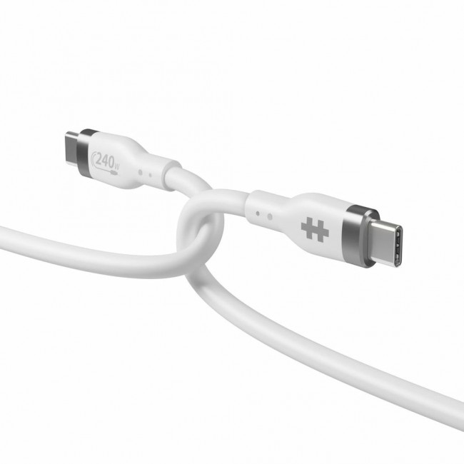 HYPER HyperJuice 240W Silicone USB-C to USB-C Cable (3ft/1m) - White HYPER HyperJuice 240W Silicone USB-C to USB-C Cable (3ft/1m) - White