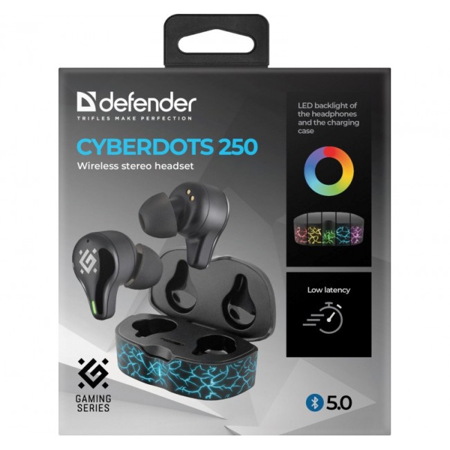 HEADPHONES DEFENDER BLUETOOTH CYBERDOTS 250 GAMING BLACK HEADPHONES DEFENDER BLUETOOTH CYBERDOTS 250 GAMING BLACK