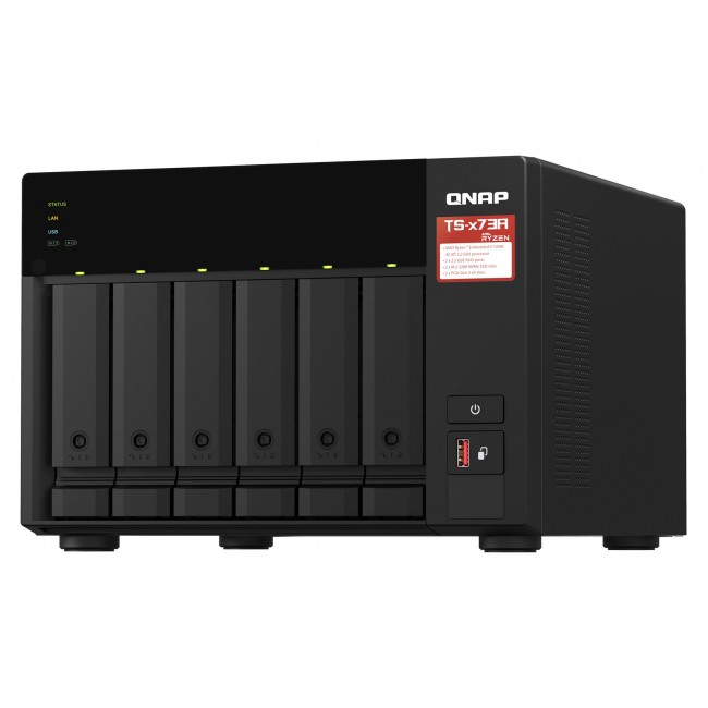 QNAP TS-673A NAS Tower Ryzen Embedded V1500B 8 GB DDR4 0 TB QNAP Turbo System Black QNAP TS-673A NAS Tower Ryzen Embedded V1500B 8 GB DDR4 0 TB QNAP Turbo System Black