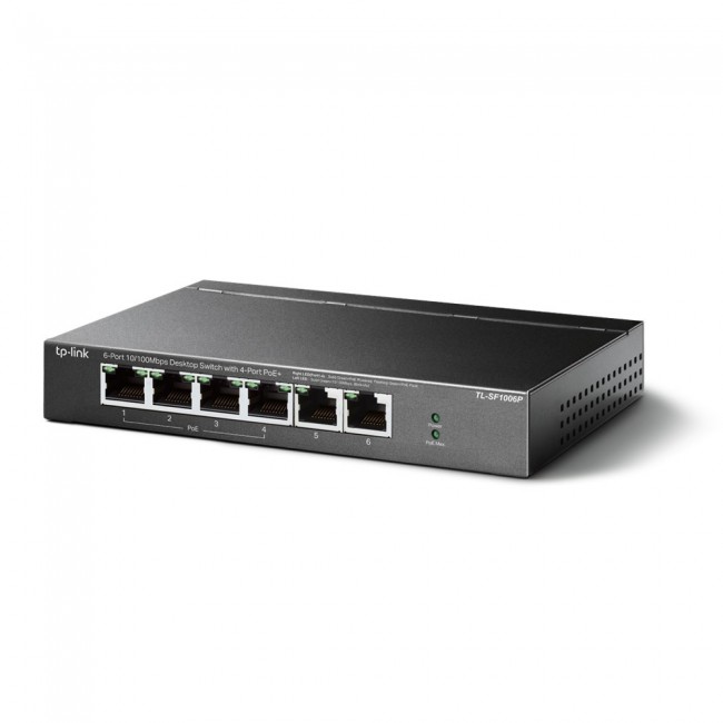 TP-Link TL-SF1006P network switch Unmanaged Fast Ethernet (10/100) Power over Ethernet (PoE) Black TP-Link TL-SF1006P network switch Unmanaged Fast Ethernet (10/100) Power over Ethernet (PoE) Black