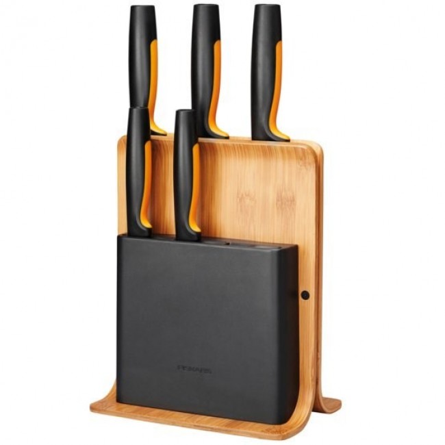 Fiskars 1057552 knife block Slot knife block Bamboo, Plastic, Stainless steel Wood Fiskars 1057552 knife block Slot knife block Bamboo, Plastic, Stainless steel Wood