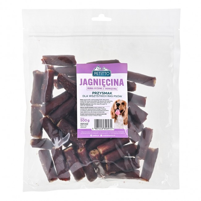PETITTO Rice sticks with lamb - dog treat - 500g
