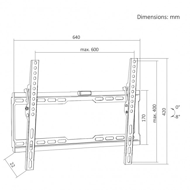 Maclean TV Mount / Bracket, max VESA 600x400, 37-86