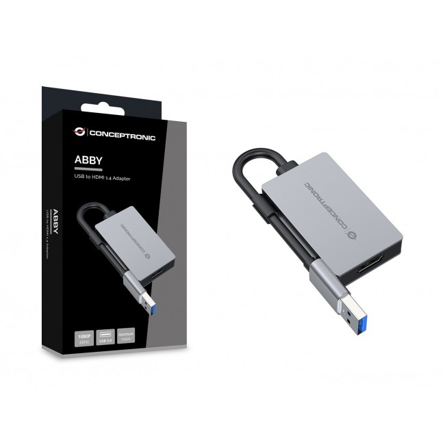 Conceptronic ABBY22G USB to HDMI 1.4 Adapter, 1080P 60Hz
