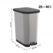 ROTHO Ribo Silver - pedal bin 35l