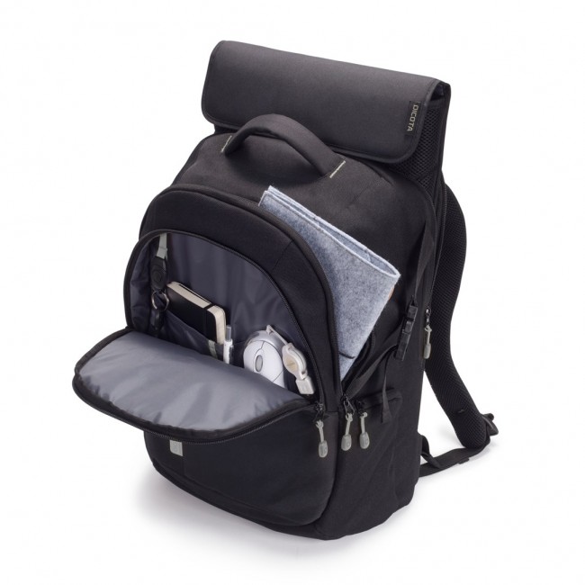 DICOTA Eco backpack Black Foam, Polyethylene terephthalate (PET)