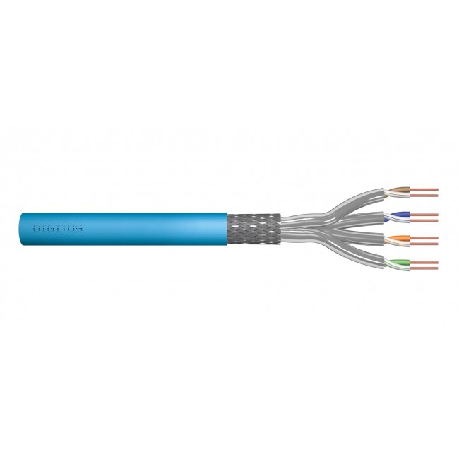 Installation cable DIGITUS cat.6A, S/FTP, Eca, AWG23/1, LSOH, 50m, blue, foiled