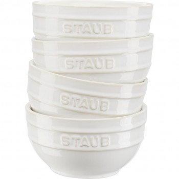 Set of 4 Staub round bowls - 14 cm, Ivory