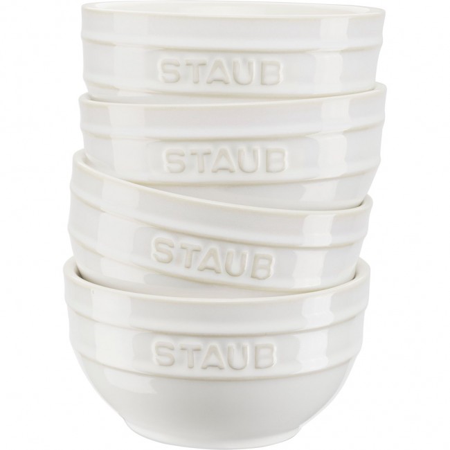 Set of 4 Staub round bowls - 14 cm, Ivory Set of 4 Staub round bowls - 14 cm, Ivory