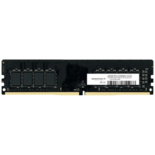 Innovation IT 3200 16GB CL22 1.2V LD (CL22-22-22) memory module 1 x 16 GB DDR4 Innovation IT 3200 16GB CL22 1.2V LD (CL22-22-22) memory module 1 x 16 GB DDR4