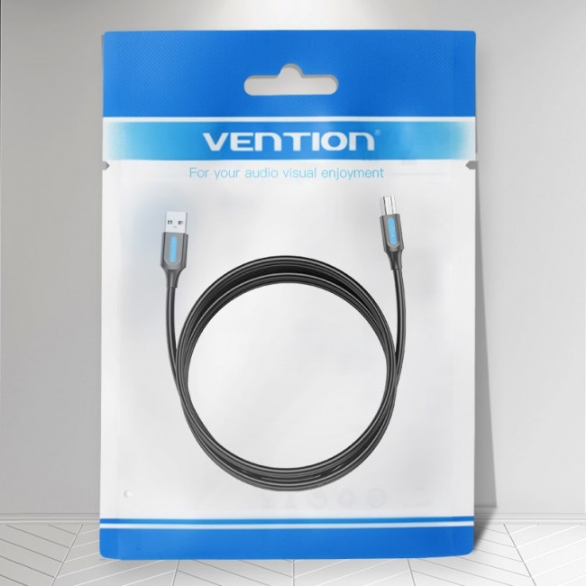 Vention USB 2.0 A Male to B Male Cable 5M Black PVC Type Vention USB 2.0 A Male to B Male Cable 5M Black PVC Type