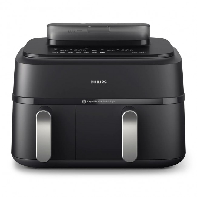 Philips 5000 series NA551/00 fryer Double 9 L Stand-alone 2750 W Hot air fryer Black, Silver