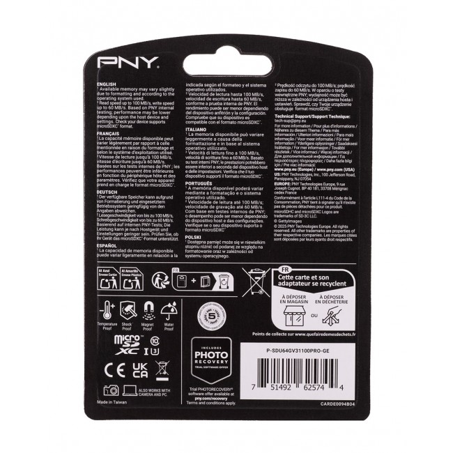 PNY PRO Elite 64 GB MicroSDXC UHS-I Class 10