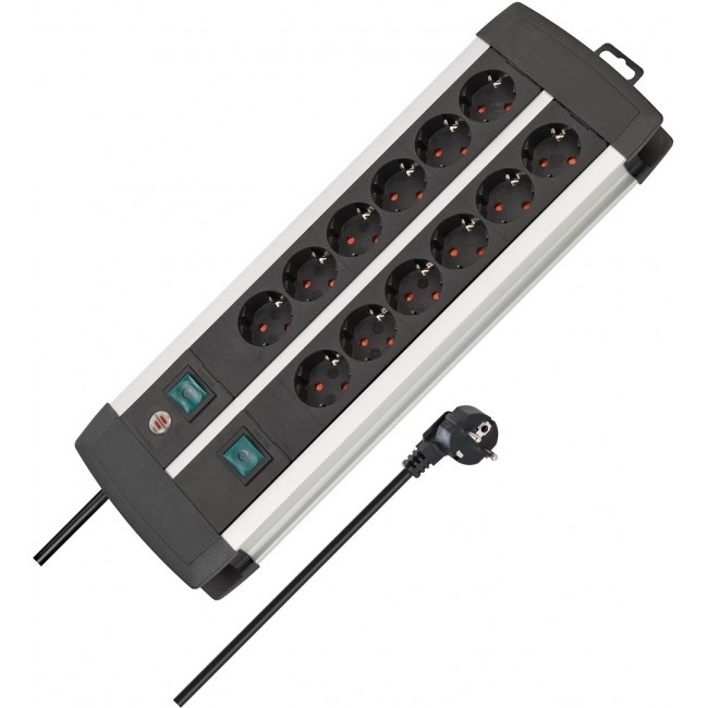 Brennenstuhl 1391000912 power extension 3 m 12 AC outlet(s) Indoor Black, White