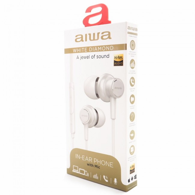 Aiwa ESTM-500WT headphones/headset Wired In-ear Calls/Music White