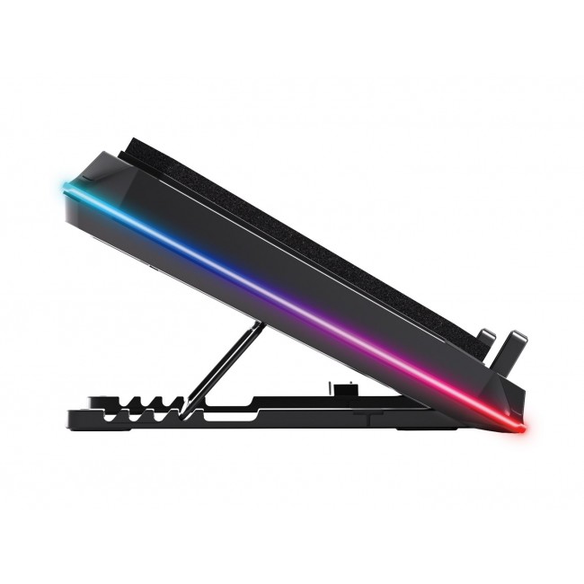 Conceptronic THYIA03B Turbofan Gaming Laptop Cooling Pad with USB Hub, RGB, Sealed Foam, Mobile Holder