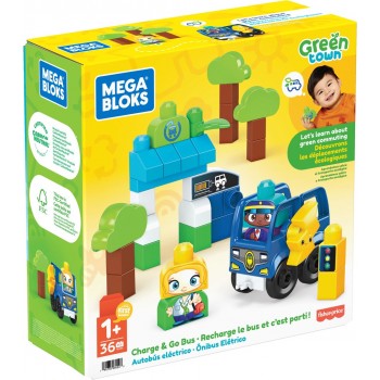 MEGA BLOKS HDX90 GREEN TOWN CHARGE & GO BUS