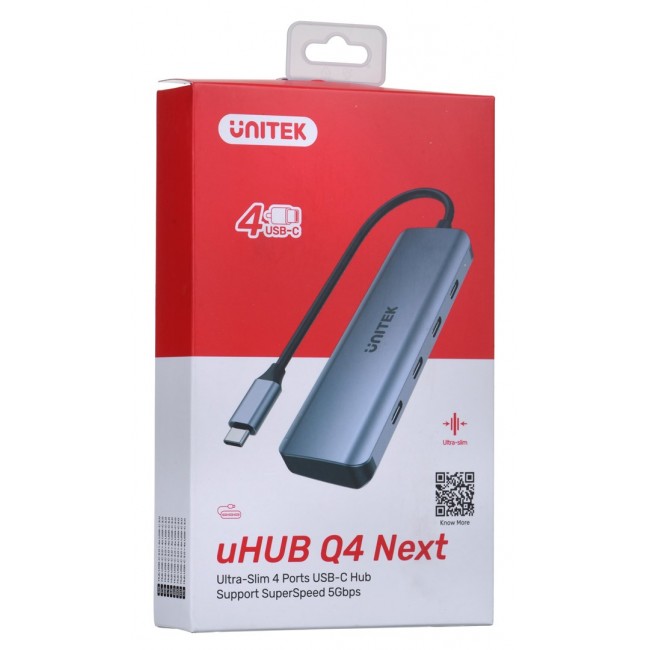 UNITEK HUB USB-C 3.1, 4X USB-C, 5 GBPS, H1107K UNITEK HUB USB-C 3.1, 4X USB-C, 5 GBPS, H1107K