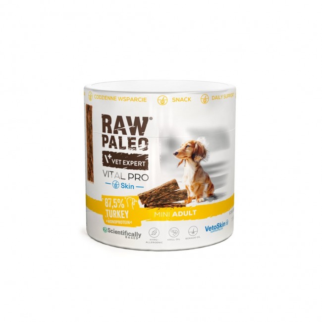 VETEXPERT Raw Paleo Vital Pro Skin & Coat Turkey Mini Mono - dog treat - 100g