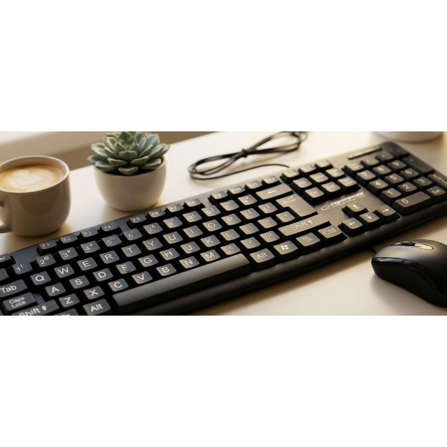 Esperanza EK129 keyboard USB QWERTY UK English Black