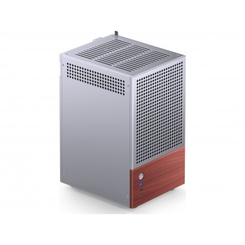 Jonsbo T6 PC Case, Mini-Tower, Mini-ITX, Tempered Glass, Wood - Silver