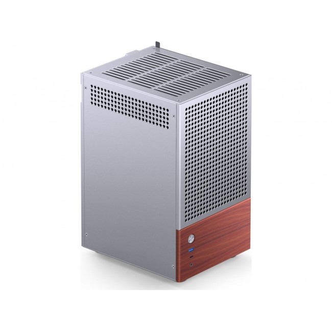 Jonsbo T6 PC Case, Mini-Tower, Mini-ITX, Tempered Glass, Wood - Silver