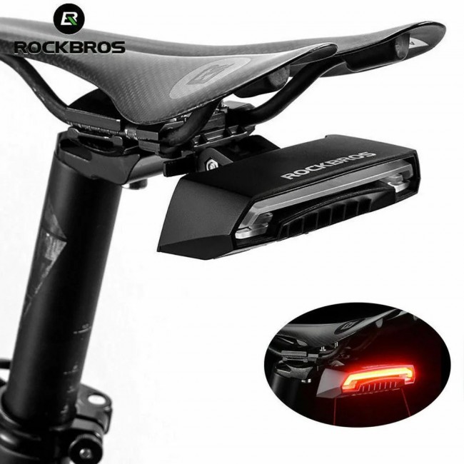Rockbros LKWD-R1 rear bike light with laser and remote control, black Rockbros LKWD-R1 rear bike light with laser and remote control, black