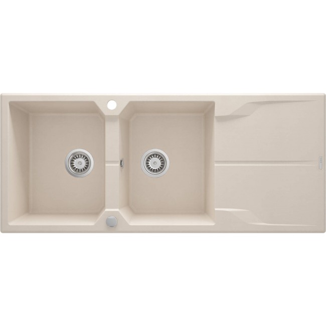 2-bowl granite sink with drainer