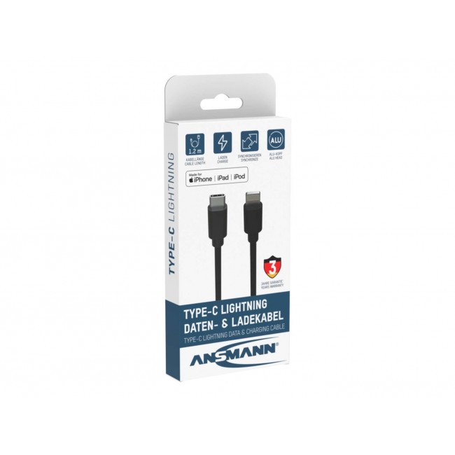 Ansmann 1700-0106 mobile phone cable Black 0.12 m USB C Lightning Ansmann 1700-0106 mobile phone cable Black 0.12 m USB C Lightning