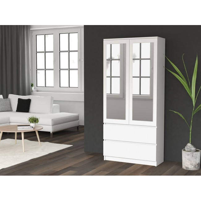 Topeshop SS-90 BIEL LUSTRO bedroom wardrobe/closet 5 shelves 2 door(s) White Topeshop SS-90 BIEL LUSTRO bedroom wardrobe/closet 5 shelves 2 door(s) White